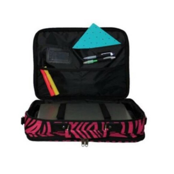 World Traveler Laptop Case Bag 17" Zebra Print NEW - Picture 4 of 8